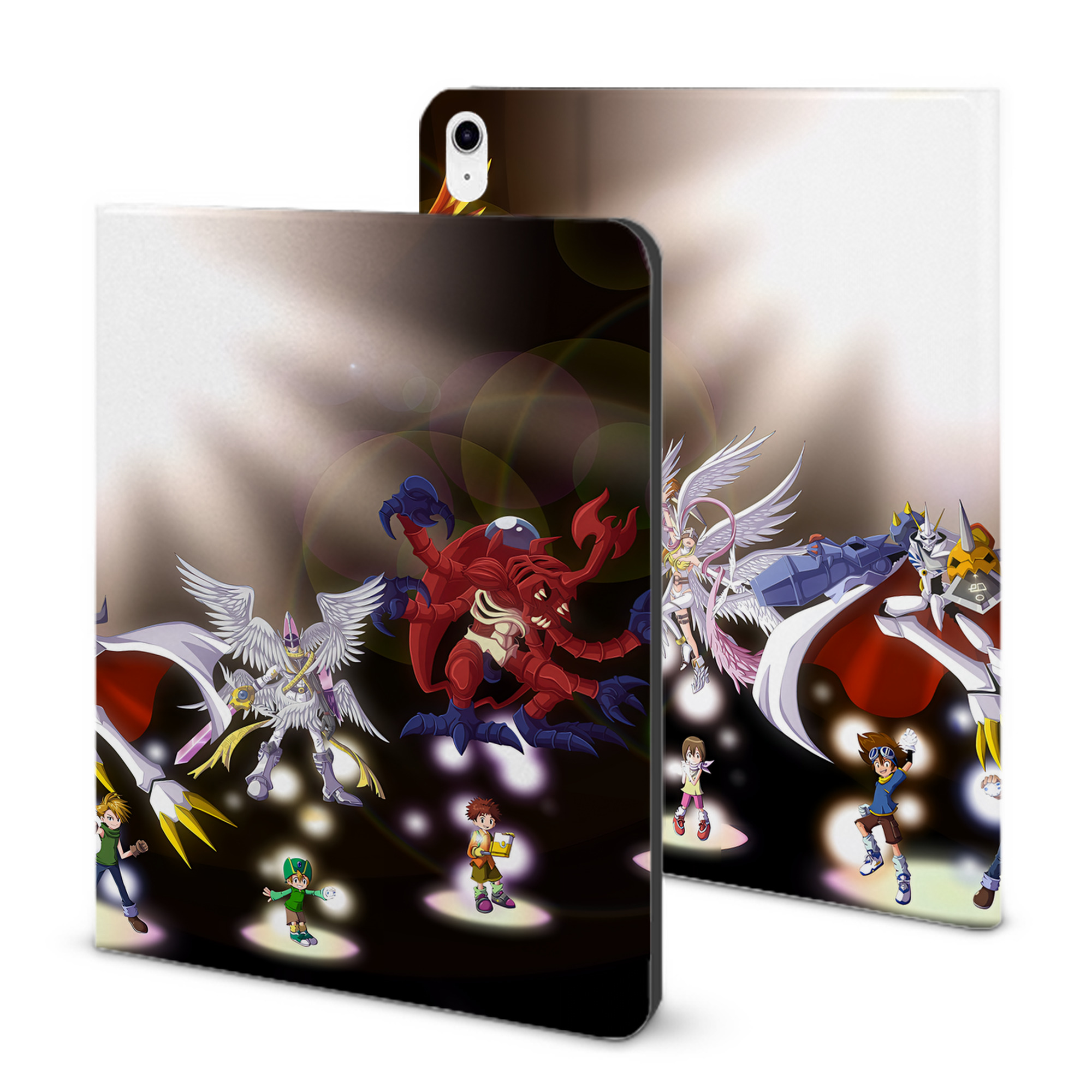 （画像用） Digimon デジタルモンスター/デジモン IPad ケース ブック型 PUレザー TPU 耐衝撃 軽量 薄型 ペン収納なし 全面保護 IPad 各モデル対応